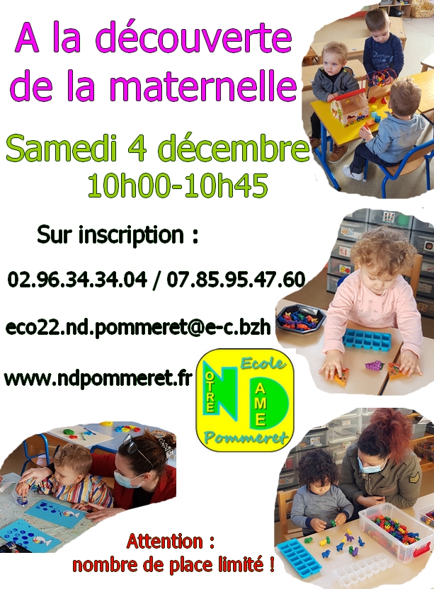 affiche découverte maternelle déc 2021
