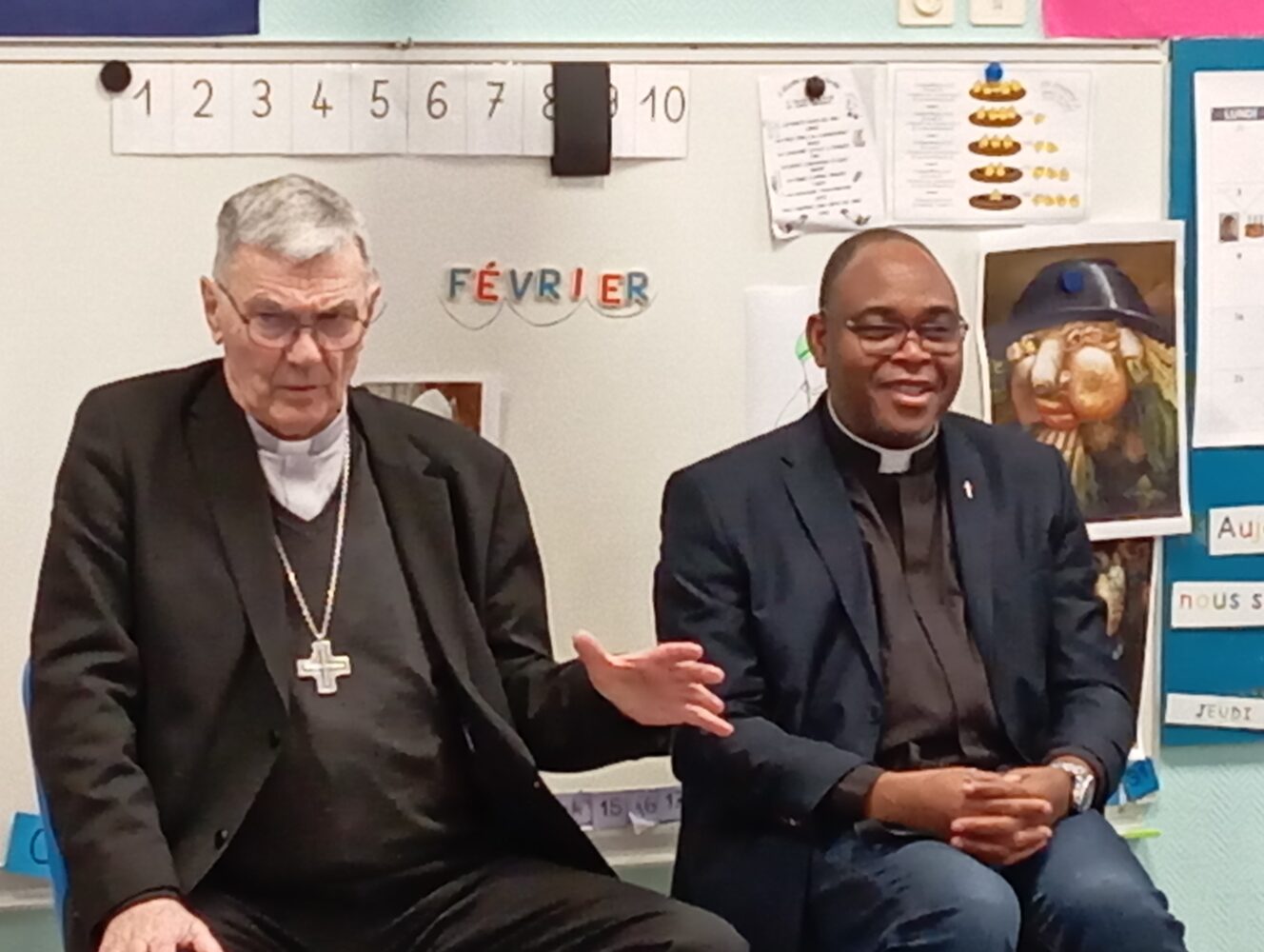 Visite de Monseigneur Moutel, évêque de Saint-Brieuc et Tréguier à l’école !